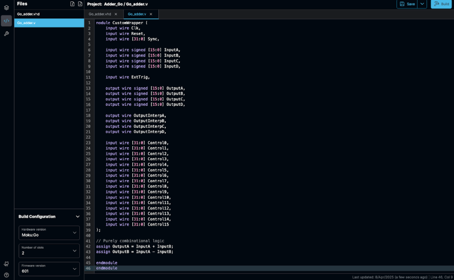 Moku Cloud Compile now supports Verilog, giving users more options for FPGA code development.